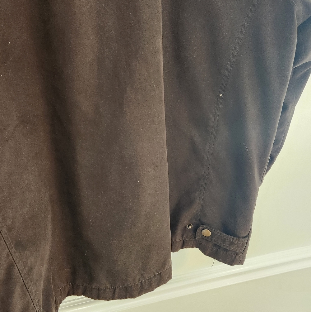 Barn Jacket with Leather Collar Flannel Wool Quilted Lining, Roundtree & Yorke - Picture 4 of 12